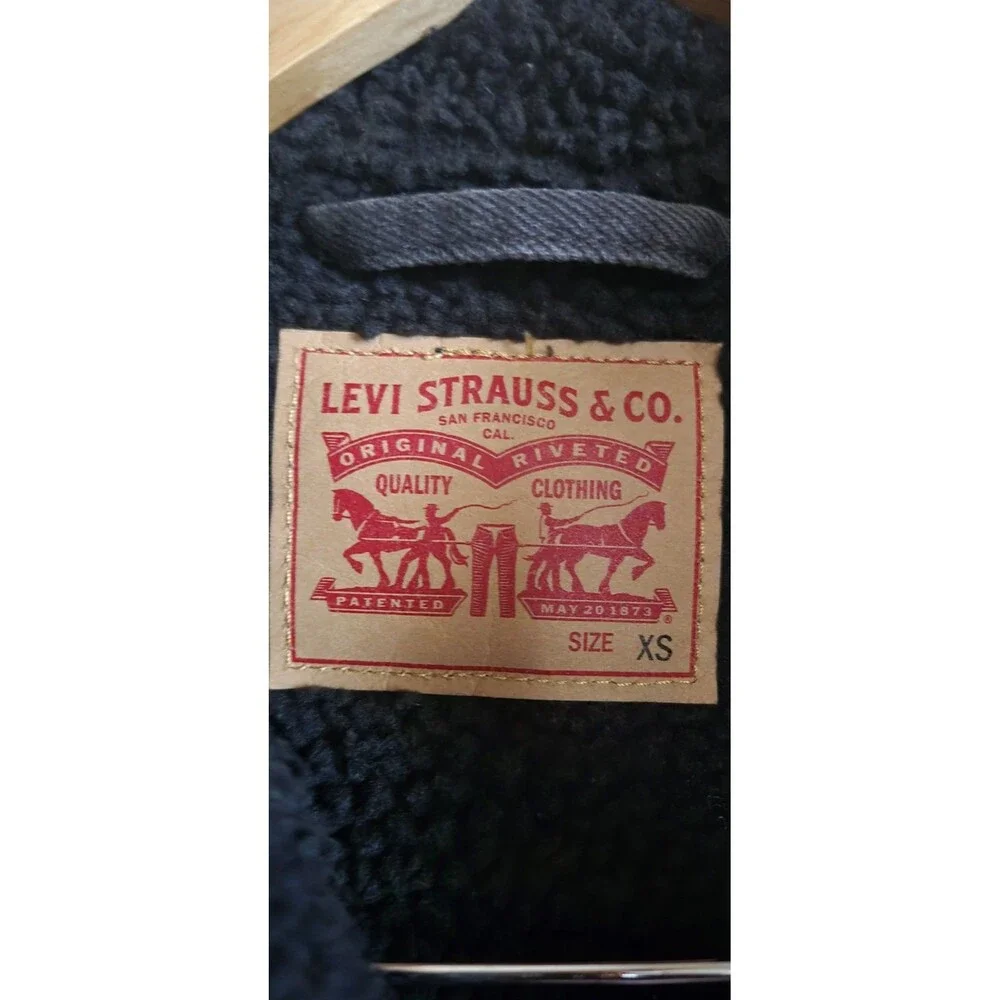 Levi's Men's Sherpa Lined Trucker Jacket Gray Snap Button Front XS